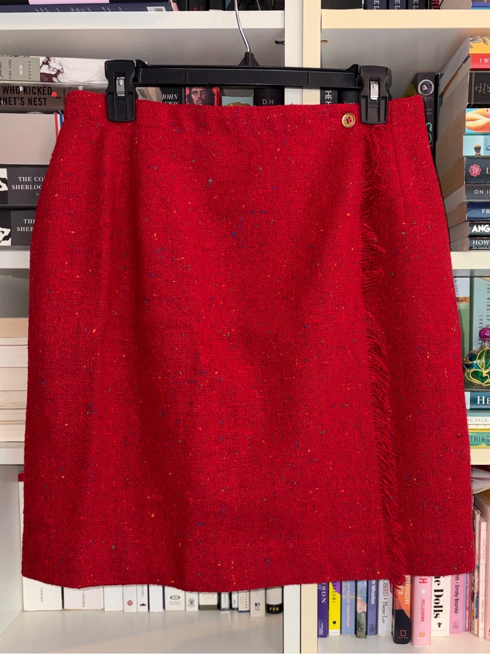 LizWear Red Fringe Wrap Skirt Vintage